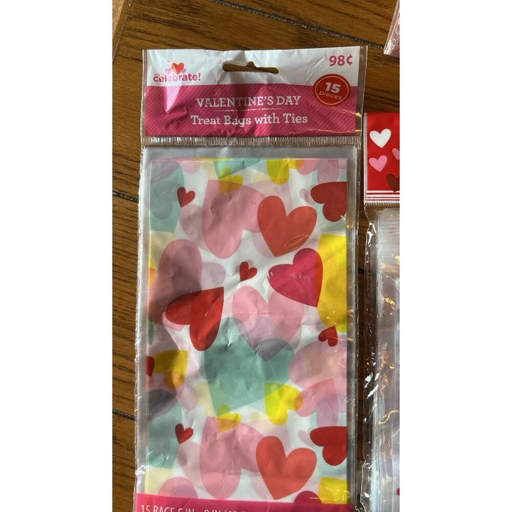 Assortment NEW 50+ Valentine Gift & Treat Bags, Wrapping Paper-